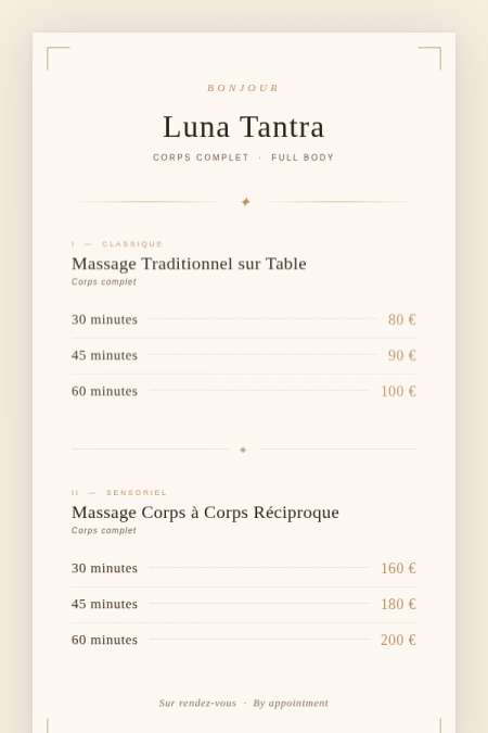 Massage Tantrique Absolu à Paris